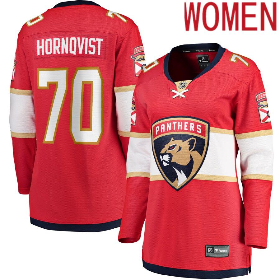 Women Florida Panthers 70 Patric Hornqvist Fanatics Branded Red Home Breakaway NHL Jersey